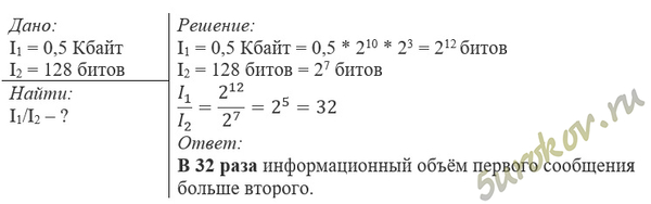 Информационный объём одного сообщения составляет 0,5 Кбайт