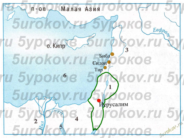 Контурная карта Израильское царство Контурная карта Израильское царство